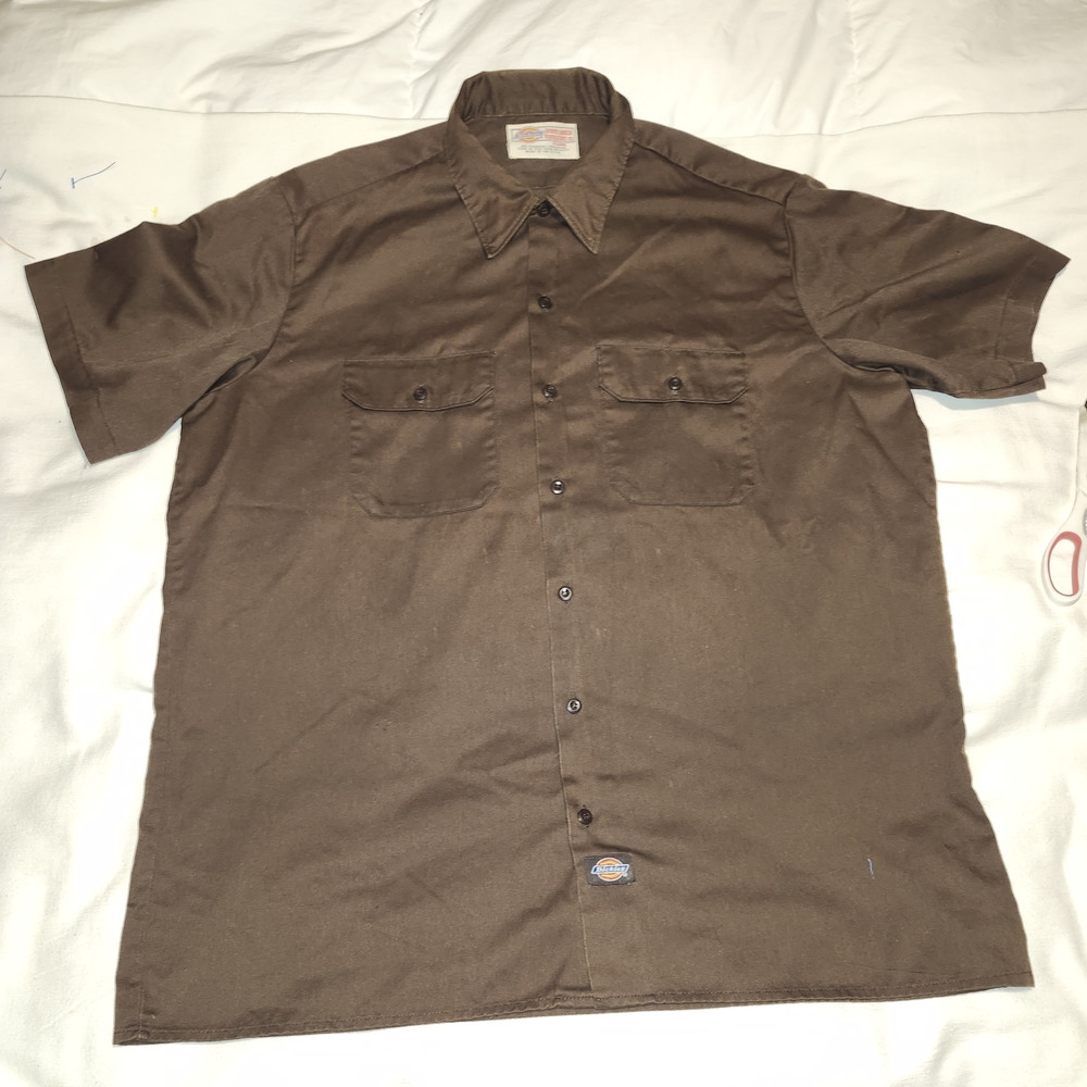 Dickies Men's Brown Casual Button Down Shirt